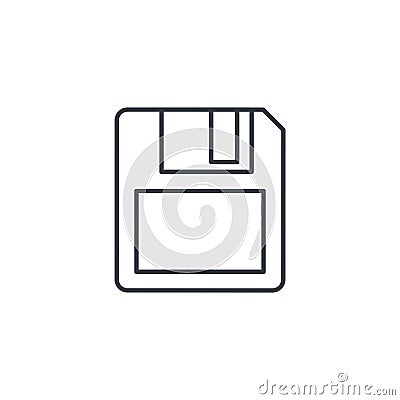 Save data, diskette thin line icon. Linear vector symbol Vector Illustration