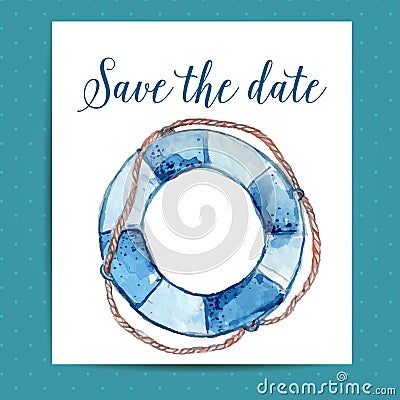 Save the date card layout for nautical wedding Vector Illustration