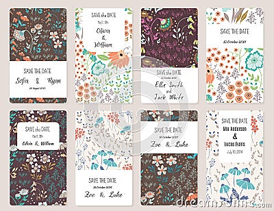 Save The Date cards Vector Illustration