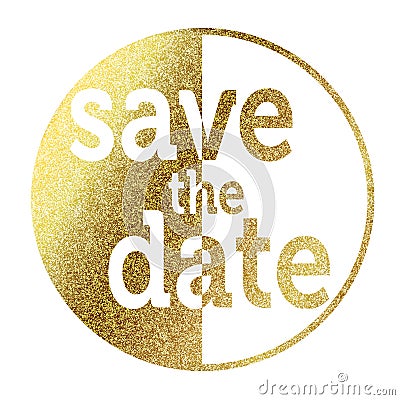 Save the Date golden Vector Illustration