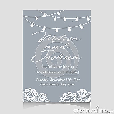 Save the Date Invitation Card with Holiday Vector Illustration