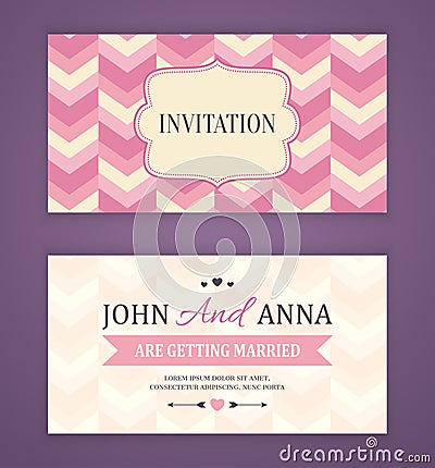 Save The Date, Wedding Invitation Card Vector Illustration