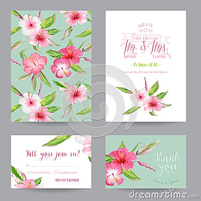 Save the Date - Wedding Invitation or Congratulation Card Set Stock Photo