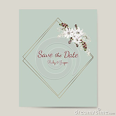 Save the date wedding invitation mockup vector Vector Illustration