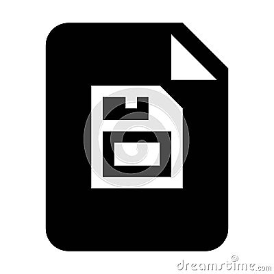 Save document icon vector with saving file symbol for business application data and finance in a glyph pictogram Vector Illustration