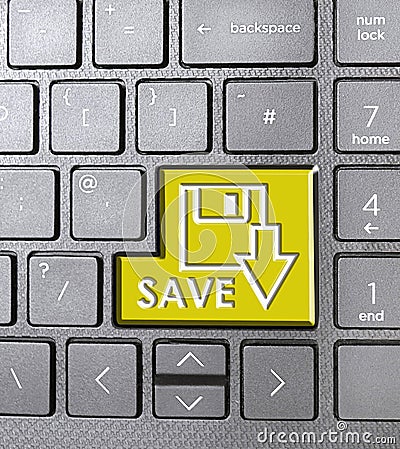 save download upload sign icon computer communications typing keyboard keys cell phone Stock Photo