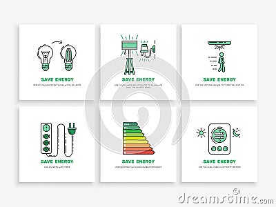 Save electricity power Vector Illustration