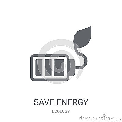 Save energy icon. Trendy Save energy logo concept on white background from Ecology collection Vector Illustration