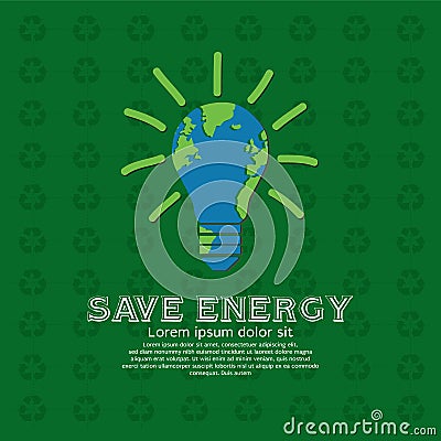 Save energy. Vector Illustration