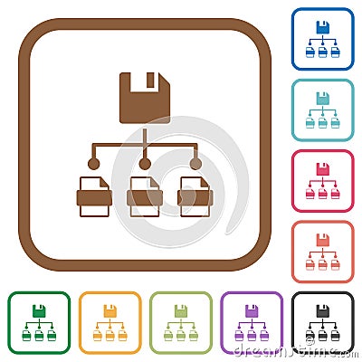 Save file as multiple format simple icons Stock Photo