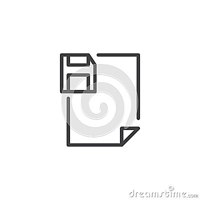 Save file document outline icon Vector Illustration