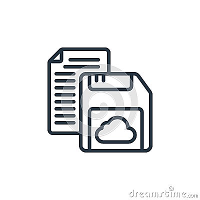 save file icon vector from cloud computing concept. Thin line illustration of save file editable stroke. save file linear sign for Vector Illustration