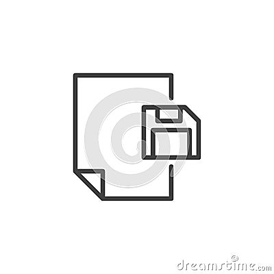 Save file line icon Vector Illustration