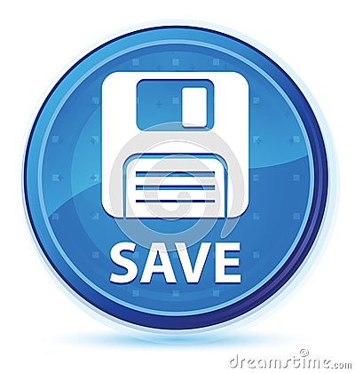Save (floppy disk icon) midnight blue prime round button Vector Illustration