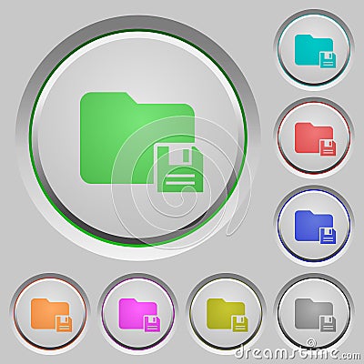 Save folder push buttons Stock Photo