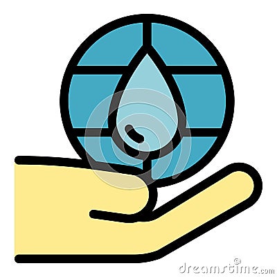 Save global water icon vector flat Vector Illustration