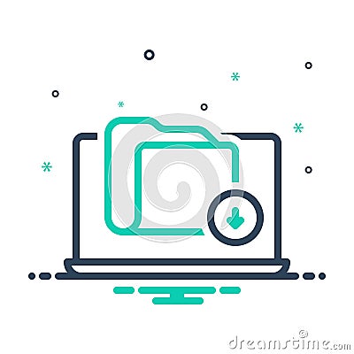 Mix icon for Save, data and information Vector Illustration