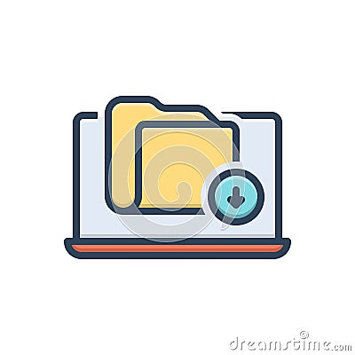 Color illustration icon for Save, file and document Cartoon Illustration