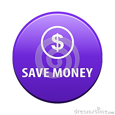 Save money button Vector Illustration