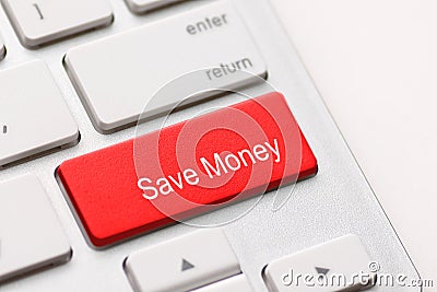 Save Money button key Stock Photo