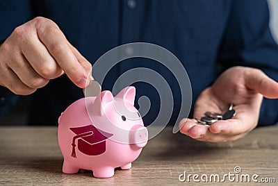 Save money for education in college. Investments in the future of children. Educational budgets and grants. Get a degree. Deposits Stock Photo