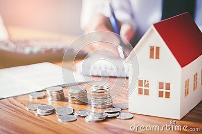 Save money for home cost Stock Photo