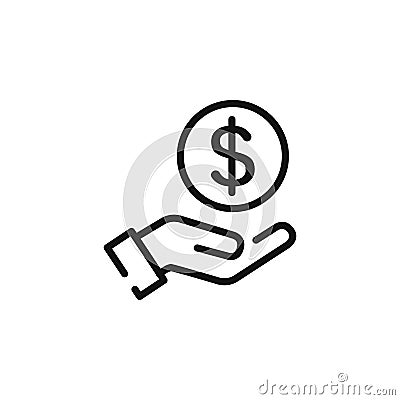 Save money icon, salary money, invest finance, hand holding dollar icon vector illustration logo template Vector Illustration