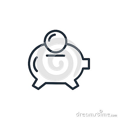 save money icon vector from online learning part line concept. Thin line illustration of save money editable stroke. save money Vector Illustration