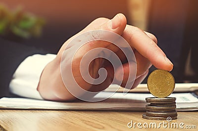 Save money and investment concept. Ukrainian coins Stock Photo