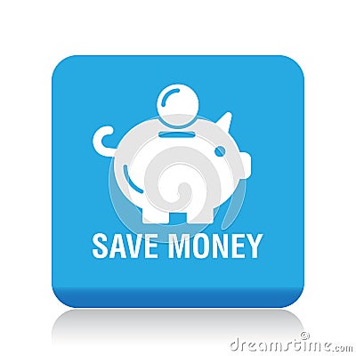 Save money piggy bank icon Cartoon Illustration