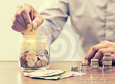 Save money for retirement for finance business concept Stock Photo