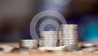Save money with stack money coin Stock Photo