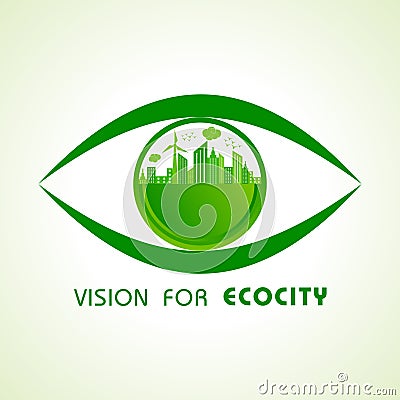 Save Nature Concept with Ecocity Vector Illustration