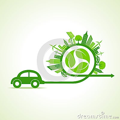 Save Nature Concept with Ecocity Vector Illustration