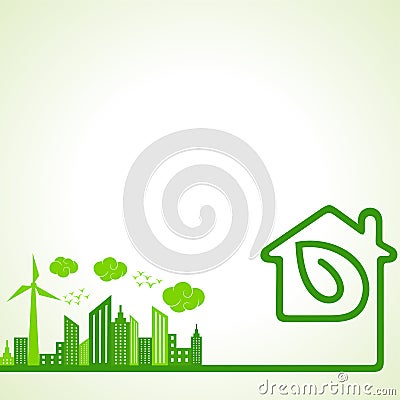 Save Nature Concept with Ecocity Vector Illustration