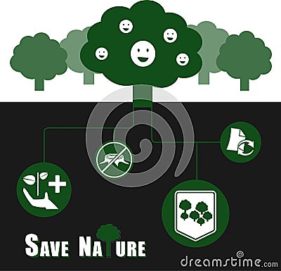 Save nature vector illustration infographic concept Vector Illustration