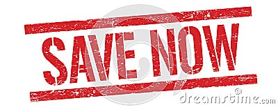 SAVE NOW text on red vintage lines stamp Stock Photo