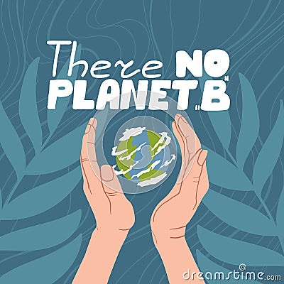 Save our Planet lettering print vector illustration. Zero waste lifestyle motivation slogan. Environ-mental ecological phrase. Vector Illustration