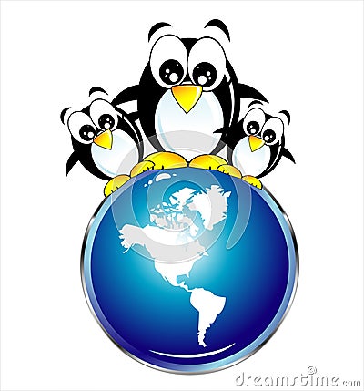 Save the penguins Vector Illustration