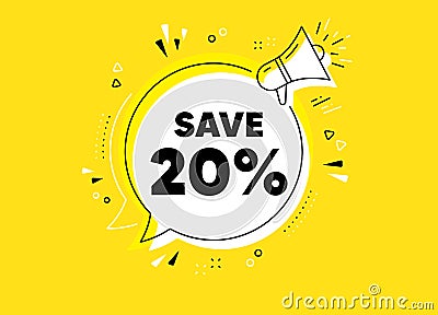 Save 20 percent off. Sale Discount offer price sign. Vector Vector Illustration