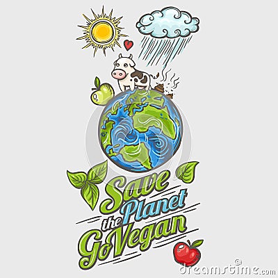 Save planet - concept design Vector Illustration