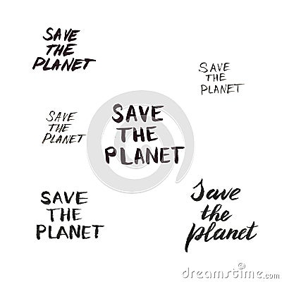 Save the planet isolated lettering Stock Photo