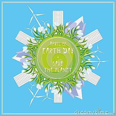 Save the planet poster Vector Illustration