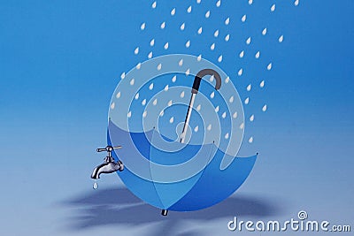 SAVE THE RAIN WATER Stock Photo