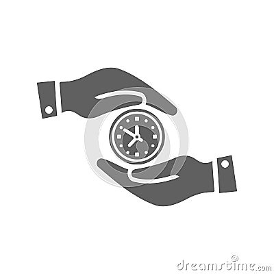 Save, saving, time icon. Gray vector design Stock Photo