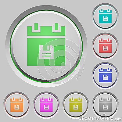Save schedule data push buttons Stock Photo