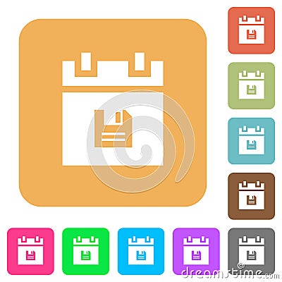 Save schedule data rounded square flat icons Stock Photo
