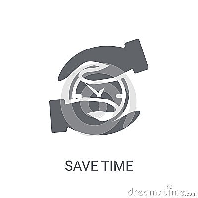 Save time icon. Trendy Save time logo concept on white backgroun Vector Illustration