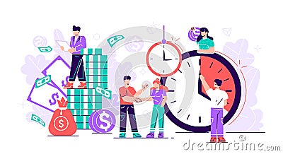 Flat. Concept save time, money saving Vector Illustration