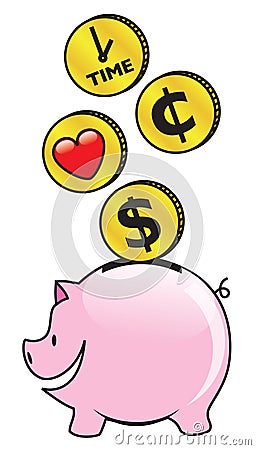 Save time, money and love Vector Illustration